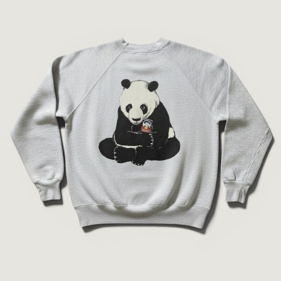 Jerzees Other - Jerzees Sweatshirt Mens XL Gray Crewneck Panda Quaker Oats Graphic Fleece USA